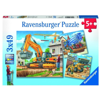 Puzzle 3x49 Duże pojazdy budowlane